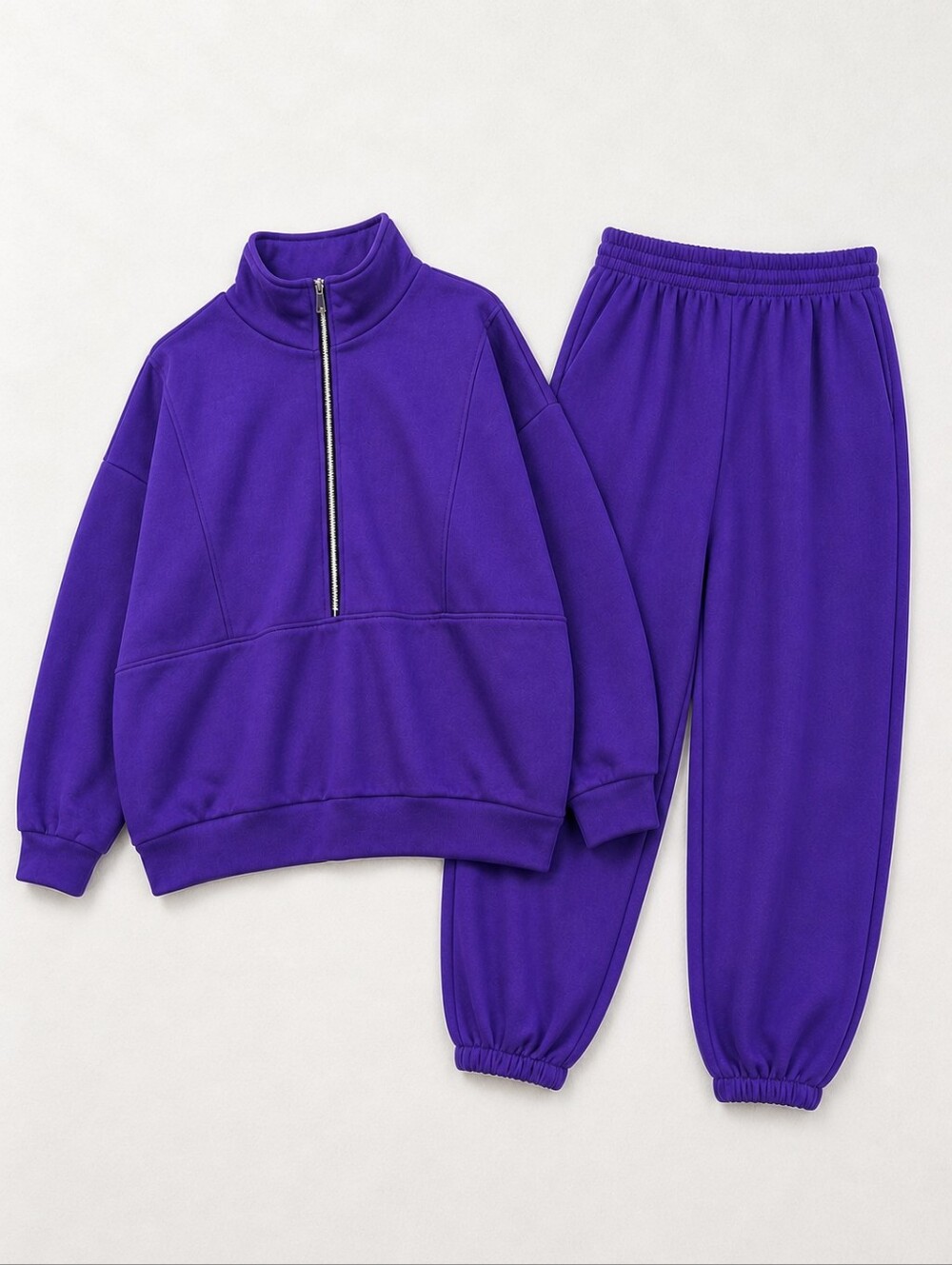 Purple Sweatsuit 2PC Set Women's Size 4XL Lounge Sweatpants Oversized Casual